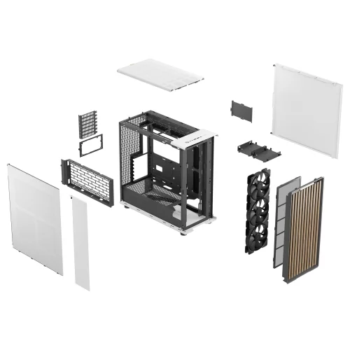 Корпус ПК без блока питания/ Case Fractal Design North XL, Full-Tower, 3x140mm, 2xUSB-A 3.2 + 1xUSB 3.2 Type-C E-ATX, ATX, mATX, mITX Wood panel, Chalk White (FD-C-NOR1X-03) фото 22