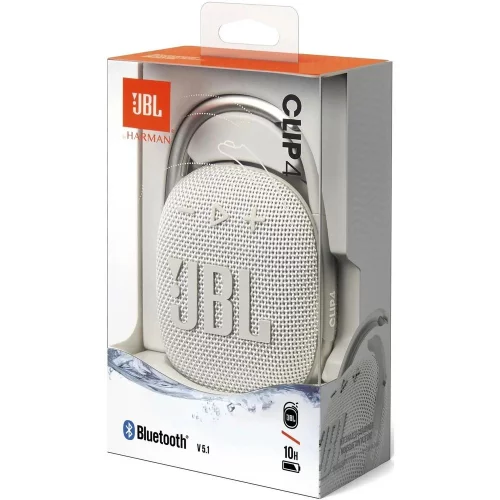 Портативная акустическая система JBL CLIP 4, белая (JBLCLIP4WHT)