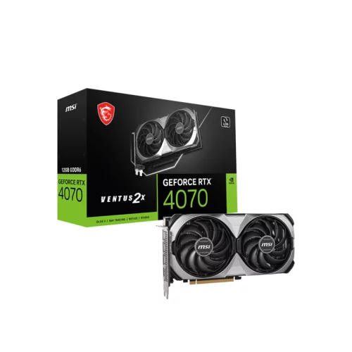 Видеокарта/ VGA MSI NVIDIA GeForce RTX 4070 VENTUS 2X E1 12G OC 12GB, GDDR6/192-bit, PCIe 4.0, 1xHDMI 2.1, 3xDP, 2.2-slot