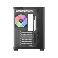 Корпус ПК без блока питания/ Case SAMA V60 Black, Midi-Tower, TG, 7x120mm ARGB, 2xUSB 3.0 + 1xUSB 3.1 Type-C, ATX, mATX, mITX Black (V60-BKADA7X1-GL)