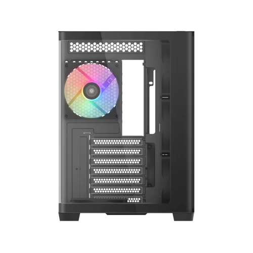 Корпус ПК без блока питания/ Case SAMA V60 Black, Midi-Tower, TG, 7x120mm ARGB, 2xUSB 3.0 + 1xUSB 3.1 Type-C, ATX, mATX, mITX Black (V60-BKADA7X1-GL)