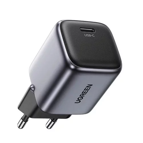 Сетевое зарядное устройство UGREEN CD318 (90664) Nexode Mini 20W USB-C PD GaN Fast Charger EU. Цвет: серый