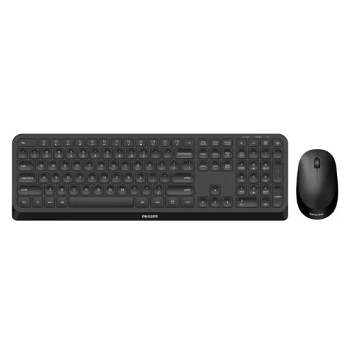 Комплект клавиатура+мышь Philips Wireless Combo SPT6307B (Keyboard SPK6307B+Mouse SPK7307B) 2.4GHz 104 key/ 3 butt 1600dpi, right/ left, Black (SPT6307B/ 87) (SPT6307B/87)