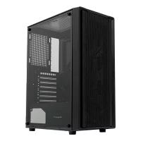 Корпус без блока питания/ Case HSPD M530, Mesh Mid Tower, Black, TG, 0.4 SPCC, no fans ATX, mATX, mITX 155/ 290/ 200mm 2x2.5", 2x3.5", 7xPCI 1xUSB-A 3.0, 2xUSB-A 1.0 335x193x445mm (M530-TGBK)