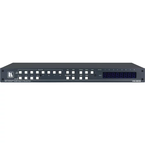 Матричный коммутатор 4х8 HDMI с независимой коммутацией эмбедированного звука; поддержка 4K60 4:4:4