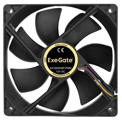Exegate EX283392RUS Вентилятор ExeGate E12025H4P-PWM, 120x120x25 мм, гидродинамический, 4pin, PWM, 24dBA (без креплений) фото 3