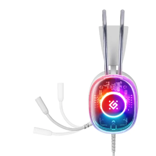 Гарнитура игровая проводная DEFENDER Cyborg белый (USB, RGB, кабель 2м) (64575) фото 2