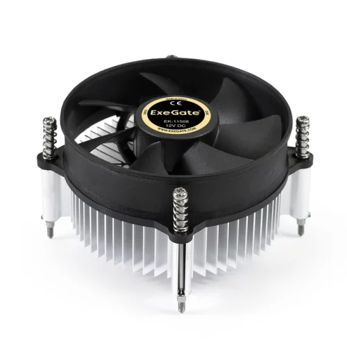 Exegate EX286138RUS Кулер ExeGate EK-11508 (Al, LGA1150/ 1151/ 1155/ 1156/ 1200, TDP 75W, Fan 90mm, 2200RPM, Hydro bearing, 3pin, 22db, 285г, с термопастой, на винтах, Retail color box)