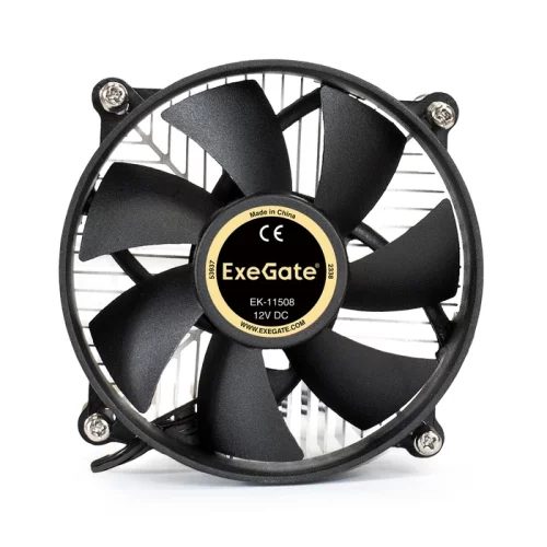 Exegate EX286138RUS Кулер ExeGate EK-11508 (Al, LGA1150/ 1151/ 1155/ 1156/ 1200, TDP 75W, Fan 90mm, 2200RPM, Hydro bearing, 3pin, 22db, 285г, с термопастой, на винтах, Retail color box) фото 2