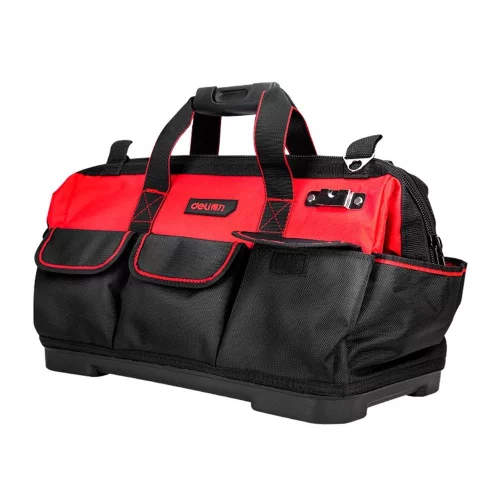Сумка для инструментов с жестким пластиковым дном Deli DL430320 475 x 220 x 310мм, 14 карманов, плечевой ремень, ткань Оксфорд 1680D