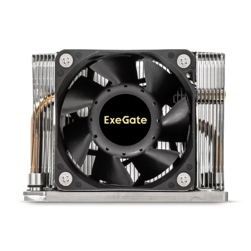 Exegate EX293439RUS Кулер ExeGate ESNK-P0068AP4.PWM.2U.3647.Cu (Al+Cu, 2U, 4 тепл. трубки, LGA3647, TDP 205W, PWM, 2100-6800RPM, 2 ball bearing, 4pin, 52db, 430г, на винтах, с термопастой, Retail box) фото 2