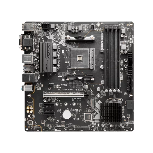 Материнская плата MSI PRO B550M-P GEN3; AM4, AMD B550, 4xDDR4-3200 МГц, 1xPCI-Ex16, 1xM.2, Micro-ATX