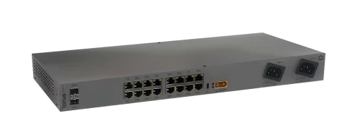 Коммутатор/ L3 управляемый коммутатор TORUS S1-2-16, 16х10/ 100/ 1000 Mbps RJ45, 2x 10 GbE SFP+ , Консольный порт USB Type C, 16к MAC-адресов, 2 встроенных БП, AC: 90–260 В, 50–60 Гц DC: 36-57 B (S1-A-S-B02-S10G02-E01G16-A00B00P00:T/DC)