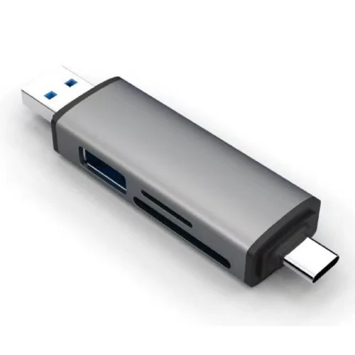 Bion USB Type-C/ USB 3.0 (2 в 1) Card reader, microSD/ T-Flash/ SD/ SDHC/ SDXC, доп.выход USB 3.0 хаб, поддержка OTG, алюминиевый корпус [BXP-CR-USB3-AC-01]