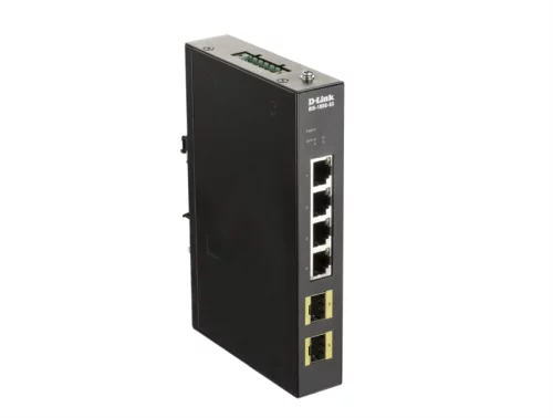 D-Link Unmanaged Industrial Switch 4x1000Base-T, 2x1000Base-X SFP, Surge 6KV, Alarm relay, DIN-Rail, metal case IP40, -20 to 65°C, only DC power, w/ o power supply (DIS-100G-6S/ A2A) (DIS-100G-6S/A2A)