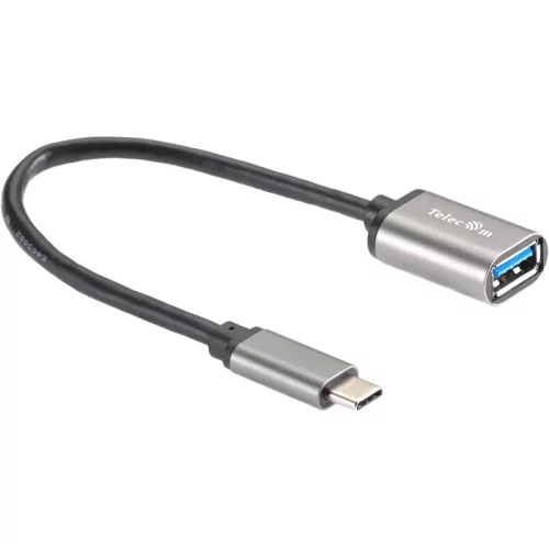 Кабель-адаптер/ Кабель-адаптер Type-Cm --> USB 3.0 Af , OTG, 1,5A , 5,0Gbps , Alum grey 0,2m Telecom (TC409M)
