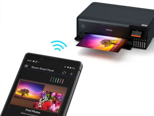 МФУ струйный Epson L8180 (C11CJ21403/402/504/502) A3 Duplex Net WiFi черный фото 5