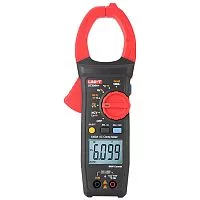 Токоизмерительные клещи UT205A+ Напряжение постоянного/ переменного тока (1000 В); переменный ток (1000А); Сопротивление (40 МОм); Емкость (40 мФ); Частота (10 МГц); Отверстие челюсти 42 мм