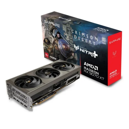 Видеокарта Sapphire RX9070XT NITRO+ OC CRIMSON DESERT EDITION 16GB GDDR6 256bit 2xDP 2xHDMI 3FAN RTL (11348-10-20G)
