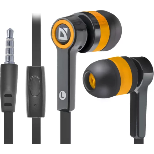 Defender Гарнитура для смартфонов Pulse 420 черный + оранжевый, вставки (63420)