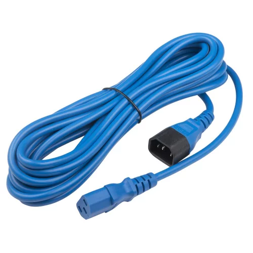 Сетевой кабель Hyperline PWC-IEC13-IEC14-5.0-BL Кабель питания монитор-компьютер IEC 320 C13 - IEC 320 C14 (3x1.0), 10A, прямая вилка, 5м, цвет синий (ПВС-АП-3*1,0-250-C13C14-10-5,0 ГОСТ 30851.1-2002 (МЭК 60320-1:1994))