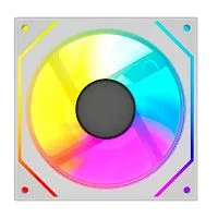 Powercase Вентилятор (M52-12W ARGB) White120x120x25mm (PWM, 100шт./ кор, 4pin PWM (M+F)+ 3pin ARGB (M+F), 600-1800±10% об/ мин) Bulk