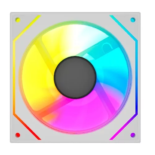 Powercase Вентилятор (M52-12W ARGB) White120x120x25mm (PWM, 100шт./ кор, 4pin PWM (M+F)+ 3pin ARGB (M+F), 600-1800±10% об/ мин) Bulk