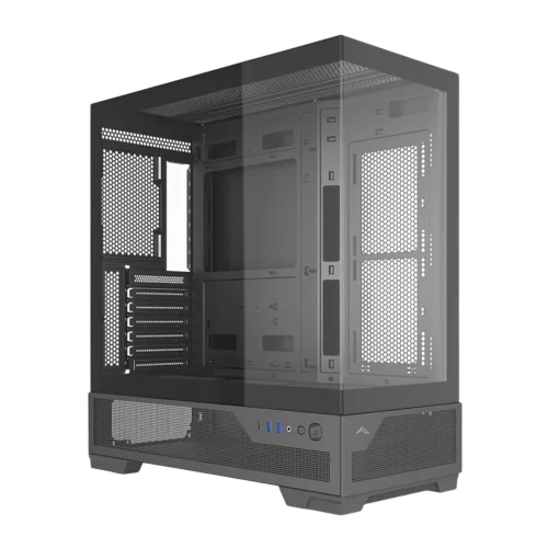 Корпус Компьютер без блока питания/ Case SAMA V43E Black, Midi-Tower, TG, no fans, 2xUSB 3.0 + 1xUSB 3.2 Type-C, ATX, mATX, mITX Black (V43E-BKADA0X1-GL)