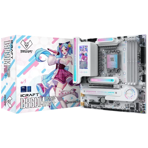 Материнская плата Maxsun MS-iCraft B860M CROSS PRO B860, LGA1851, 4*DDR5, 1*PCIEx16, 1*PCIEx4, 3*M.2, 1*TypeC, 8*USB3.2Gen2, 2*USB3.2Gen1, 3*USB2.0, 4*SATA3.0, 5G, Type-C(DP), DP, HDMI, M-ATX, RTL (6940709661710)