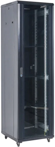 Rexant (04-1866-212) Напольный шкаф 19 18U 600х600х987 (ШхГхВ), дверь стекло, металлическая задняя дверь, боковые съемные стенки, RAL 9005