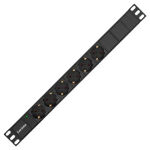 Exegate EX280827RUS Блок розеток ExeGate ServerPro PDU-19H602 Al-6S-EU2, 19,1U,алюм, 6Schuko, евровилка, 2м фото 2