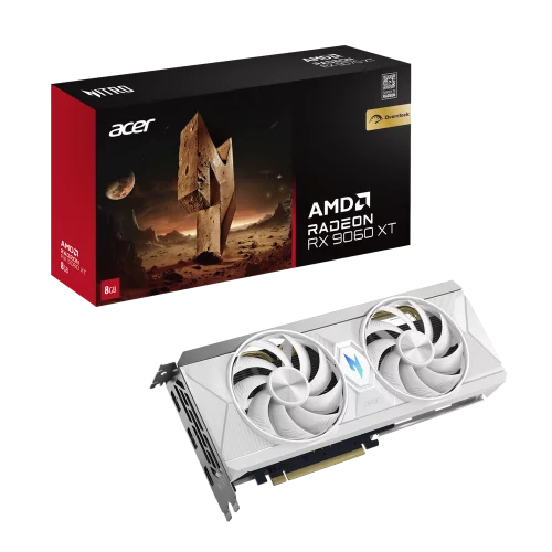 Видеокарта Acer RX9060XT NITRO WHITE OC 8GB GDDR6 128bit 2xDP HDMI 2FAN RTL (DP.Z4UWW.P02)