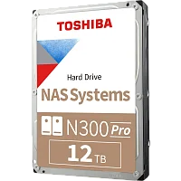 Жесткий диск/ HDD Toshiba N300 Pro NAS SATA3 3.5" 12TB 7200 512Mb 6Gb/ s 1 year warranty (HDWG51CXZSTB)