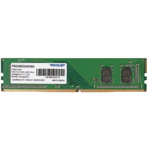 Модуль памяти PATRIOT (PSD48G240082) (PSD48G240082) Модуль памяти PATRIOT DDR4 DIMM 8GB PC19200 2400MHz CL17 1.2V RTL (PSD48G240082)