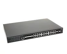 Коммутатор Gigabit Ethernet c 10G портами OSNOVO SW-32G4X-2L Управляемый L3 коммутатор Gigabit Ethernet на 16xGE RJ-45 + 8xGE Combo (RJ-45 + SFP) + 4x10G SFP+ Uplink. Порты: 16 x GE RJ-45 (10/100/1000 Base-T) + 8 x GE Combo Port (RJ-45 + SFP