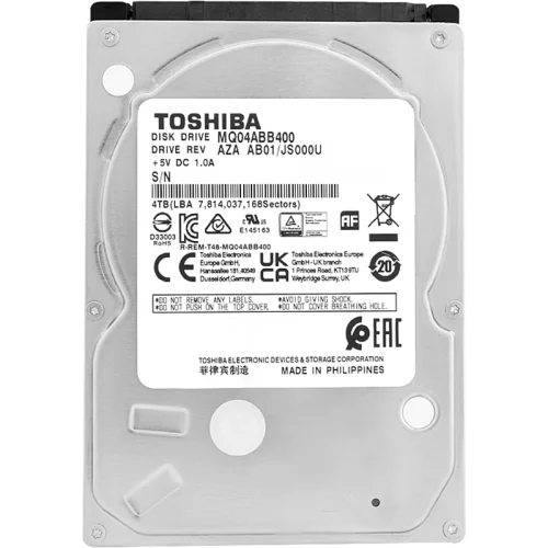 Жесткий диск/ HDD Toshiba SATA 4TB 2.5 6.0 Gbit/s 15mm 5400 rpm 128Mb 1 year warranty (replacement ST4000LM024, WD40EZZX, ST4000DM004) (MQ04ABB400)