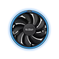 Кулер для процессора/ CPU Cooler PCCooler E126M B (92W, 4-pin PWM, 70mm, Al/Cu, -mm, Blue LED, 1x120mm, 56CFM, 26.5dBA, 1800RPM, S: 1700/1200/115X, AM5/AM4, black)