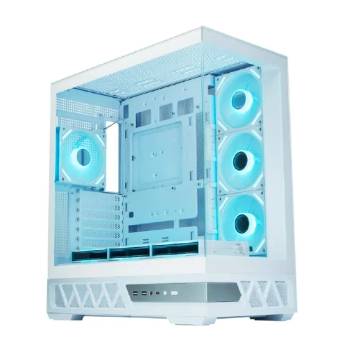 Корпус XASTRA Q700 7ARGB-FS-C10-UC White ATX/Aquarium/Screewless/7x120mm ARGB PWM Daisy Chain FS fans/Argb+PWM HUB 10port/Type C / Q700-7FS12A-C10-UC-WH фото 2