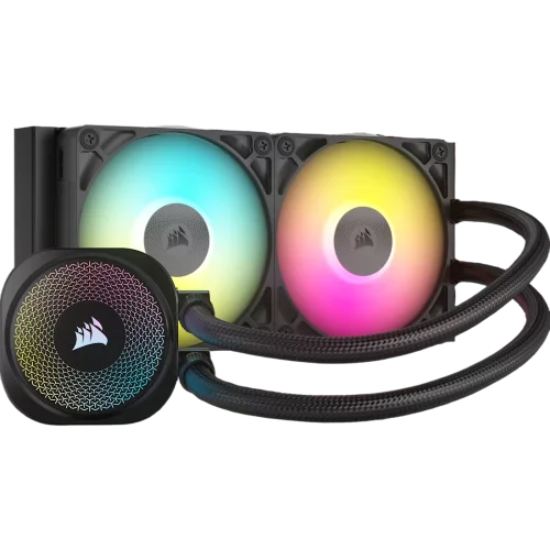 Система жидкостного охлаждения/ Water Cooling System Corsair iCUE LINK TITAN 240 RX RGB (240mm, Black, RGB/ Fans: 2x120mm, 73.5CFM, 36dBA, 2100RPM/ S: 1851, 1700, AM5, AM4) (CW-9061016-WW)
