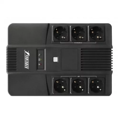 ИБП POWERMAN Brick 800, линейно-интерактивный, 800ВА, 480Вт, 3 евророзетки с резервным питанием, 3 евророзетки с фильтрацией, защита RJ45/RJ11, батарея 12В 9Ач 1 шт., 293мм х 202мм х 93мм, 5.2 кг./ UPS POWERMAN Brick 800, line-interactive, 800VA, 480W, фото 2