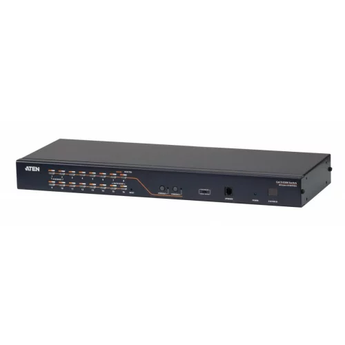 16-портовый КВМ-коммутатор высокой плотности с кабелем Cat 5/ATEN/ 16 Port Cat 5 High Density KVM SW W/POWER 2users (KH2516A)