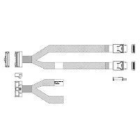 Кабель DiliVing DLMC74-6658 Cable MCIO x8 74P (прямой) -TO- 2x OCuLink x4 42P (прямой) , 85 Ohm, PCIe 4.0, L:80cm (CMC11)