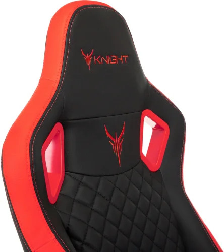 Кресло игровое Knight Titan черный/ красный ромбик экокожа с подголов. крестов. металл (KNIGHT TITAN BR) фото 18