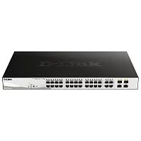 Коммутатор D-Link DGS-1210-28P/FL2A Управляемый L2 PoE-коммутатор, 24x1000Base-T PoE, 4xCombo 1000Base-T/SFP, PoE-бюджет 193 Вт, защита от статического электричества до 6 кВ, CLI