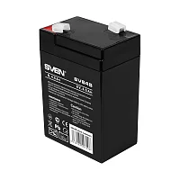 Батарея SVEN SV 645 (6V 4.5Ah), напряжение 6В, емкость 4.5А*ч, макс. ток разряда 67А, макс. ток заряда 1.35А, свинцово-кислотная типа AGM, тип клемм F1, Д/ Ш/ В 70/ 47/ 100, 0.8 кг/ Батарея SVEN SV 645 (6 (SV-0222064)