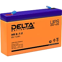 Батарея DELTA серия HR, HR 6-7,2, напряжение 6В, емкость 7.2Ач (разряд 20 часов), макс. ток разряда (5 сек.) 108А, макс. ток заряда 2.1А, свинцово-кисло? (HR 6-7.2)