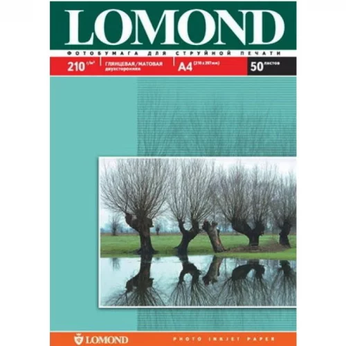 Двусторонняя фотобумага Lomond 0102021 A4 210г/м2 50 листов белый глянцевое /матовое для струйной печати