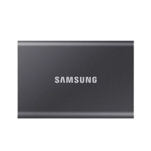 Внешние HDD и SSD/ Samsung External SSD T7, 2000GB, Type-C, USB 3.2 Gen2, R/W 1050/1000MB/s, 85x57x8mm, Titan Gray (12 мес.) (MU-PC2T0T/WW)
