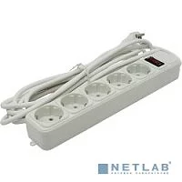 Exegate EX221190RUS Сетевой фильтр Exegate SP-5-5W (5 розеток, 5м, евровилка, белый)
