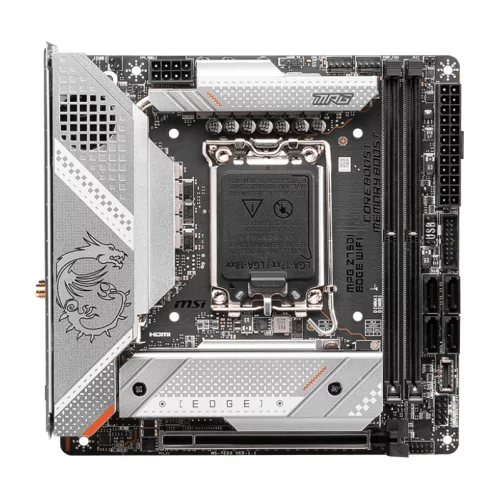 Материнская плата/ MB MSI INTEL Z790 s1700, 2xDDR5(128GB), HDMI 2.1/DP, 1xPCIe 5.0x16, 1xLAN (2.5GbE), Wi-Fi, BT, 4xSATA 6Gb/s, 3xM.2, 1xUSB-C, 6xUSB 3.2, mini ITX (MPG Z790I EDGE WIFI)
